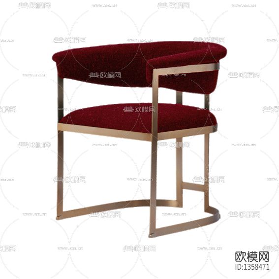 现代轻奢不锈钢布艺单人休闲椅下载