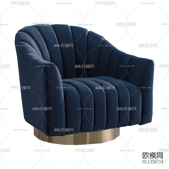 现代轻奢布艺不锈钢单人沙发下载