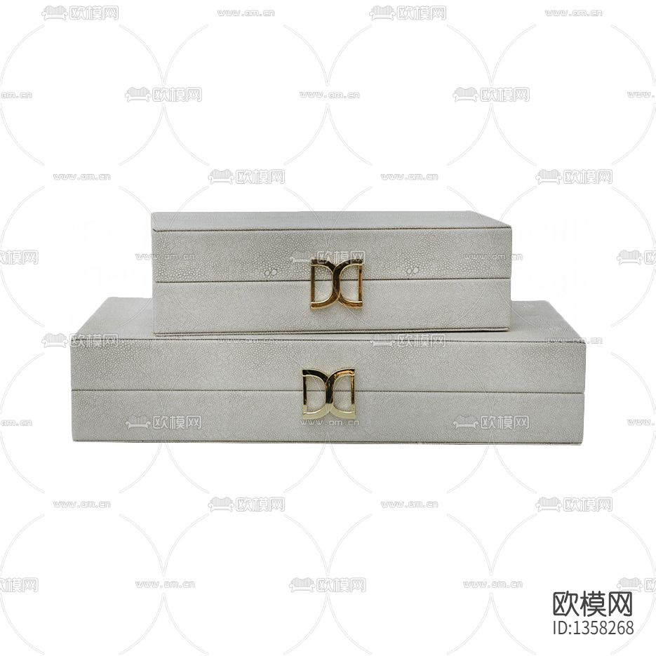 现代轻奢皮革金属装饰盒