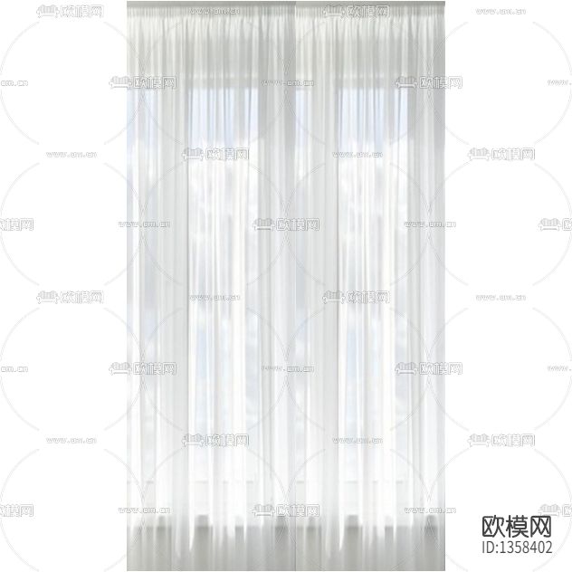 现代简约白色纱帘