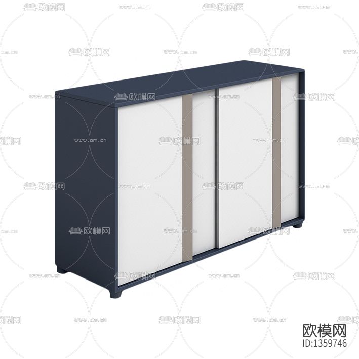 现代简约实木推拉门办公柜