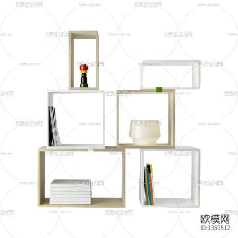 现代极简实木展柜下载