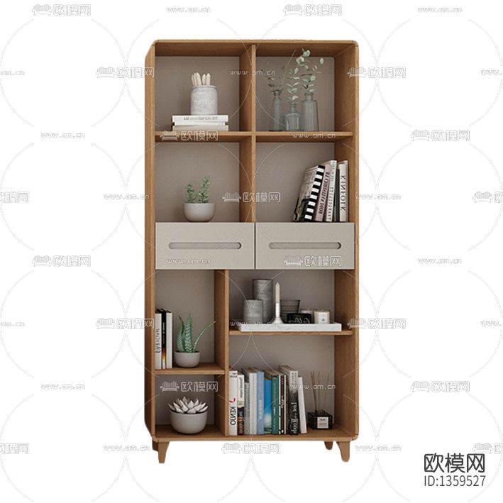 北欧简约实木展柜下载