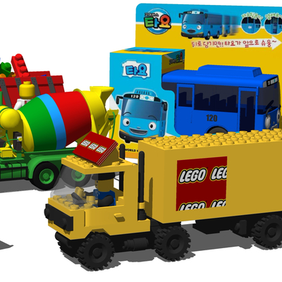  现代儿童玩具卡通汽车su模型 