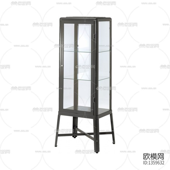 現(xiàn)代輕奢不銹鋼玻璃展柜下載(渲染圖1)