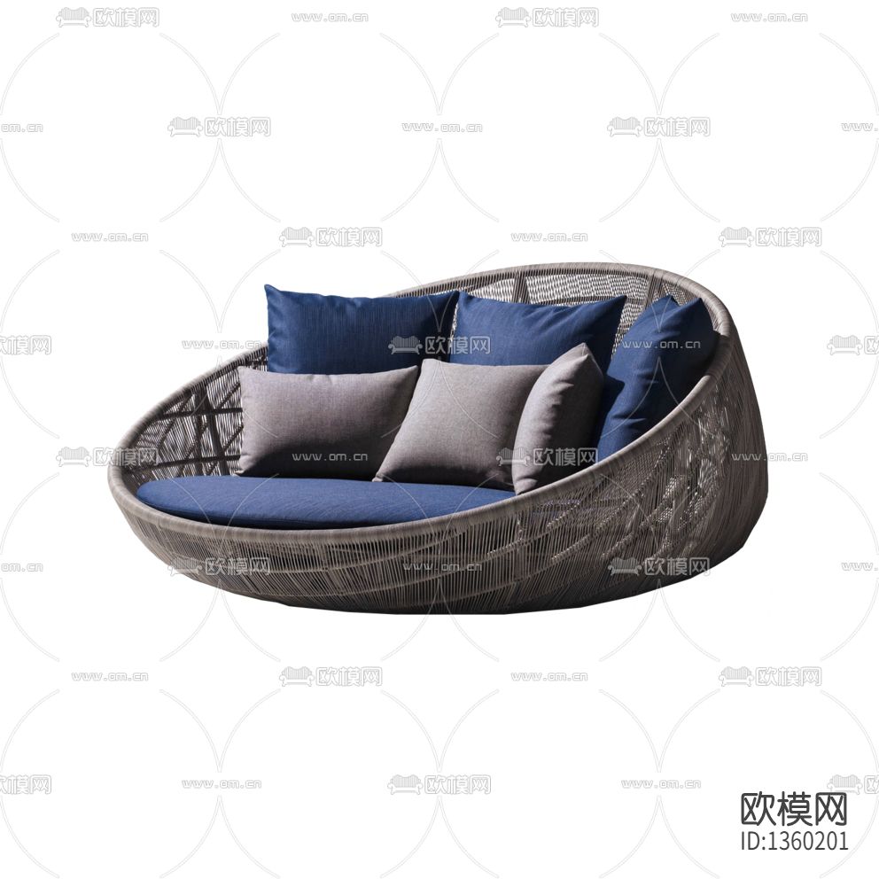 北欧简约创意藤编休闲户外沙发下载