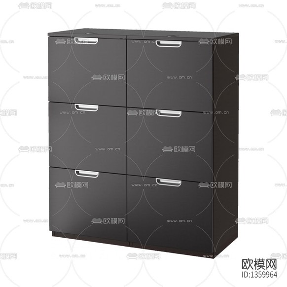 现代简约实木六抽办公柜下载