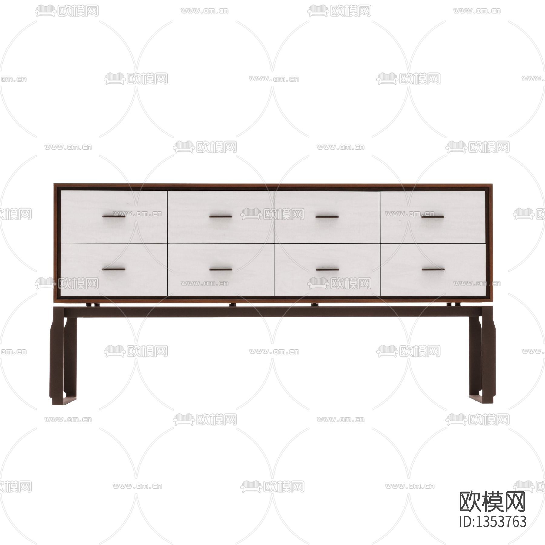 新中式极简实木方形餐边柜下载