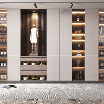 现代轻奢酒柜3d模型-免费3dmax模型库-欧模网
