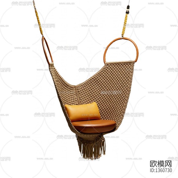 北歐簡(jiǎn)約布藝編織皮革吊籃下載