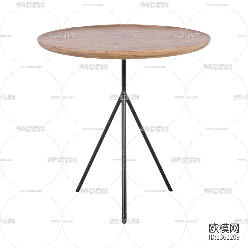 现代极简不锈钢实木圆形角几
