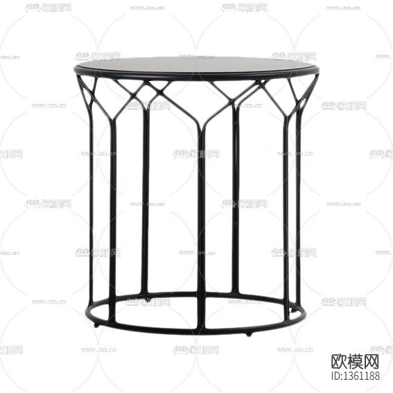 现代极简创意不锈钢大理石圆形角几