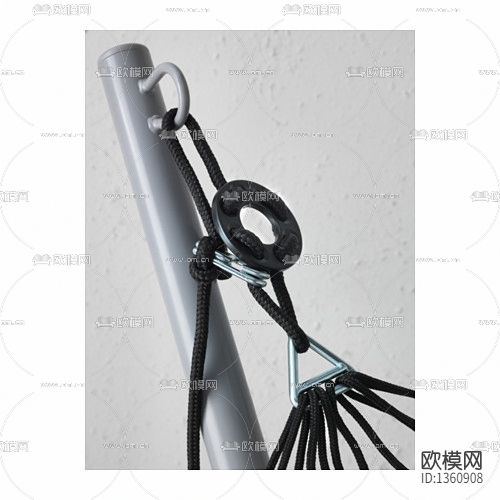 北欧简约不锈钢布艺吊床下载（渲染图3）