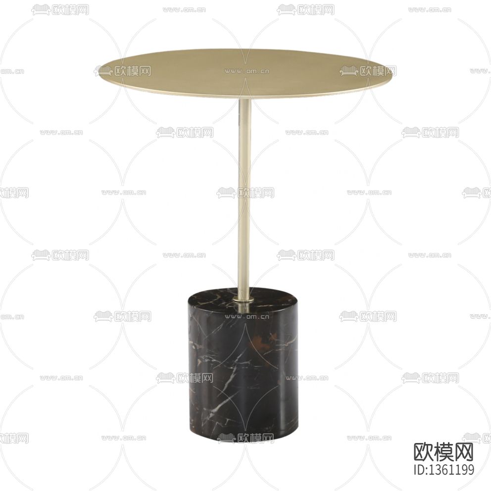 现代轻奢不锈钢大理石圆形角几