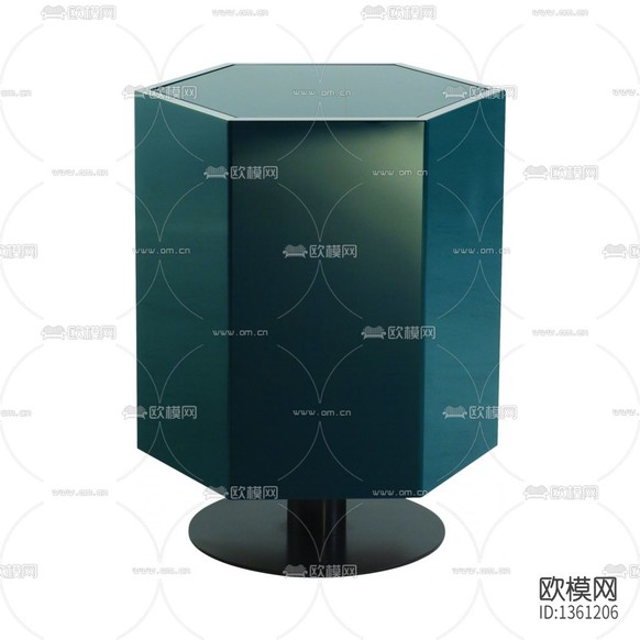 現(xiàn)代極簡實木六邊形角幾下載(渲染圖4)