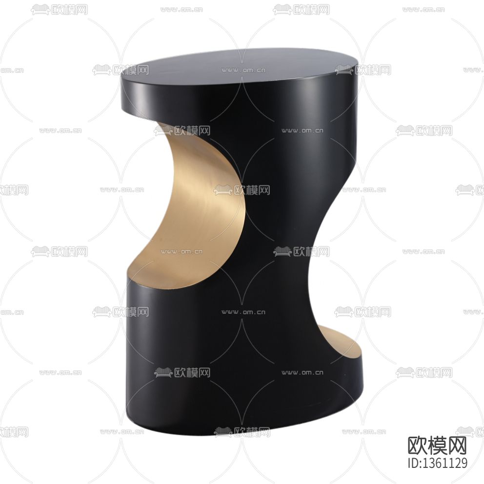 现代极简创意不规则实木角几