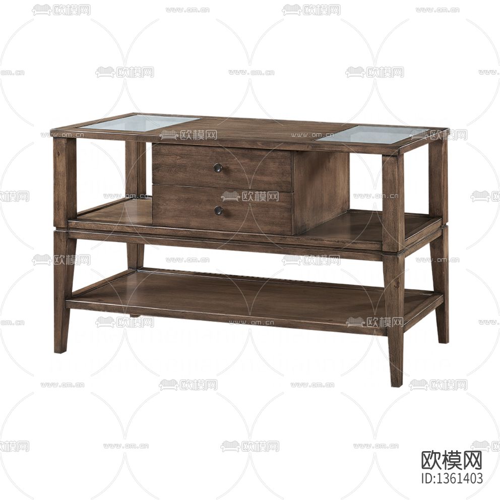美式复古实木玻璃沙发背几