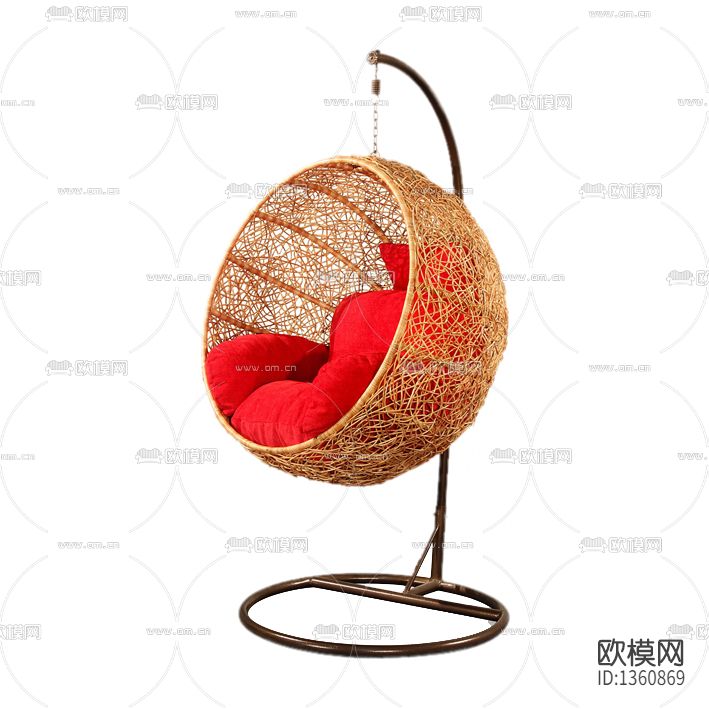 北欧简约铁艺藤编吊篮
