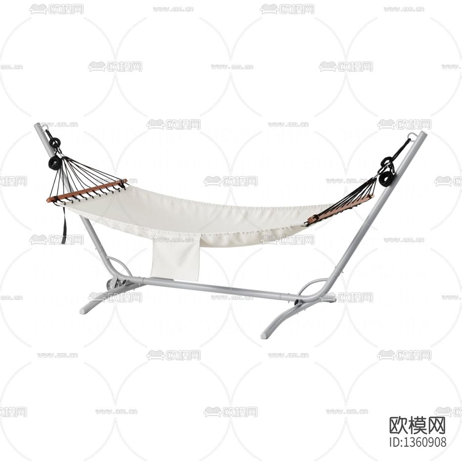 北欧简约不锈钢布艺吊床下载（渲染图2）