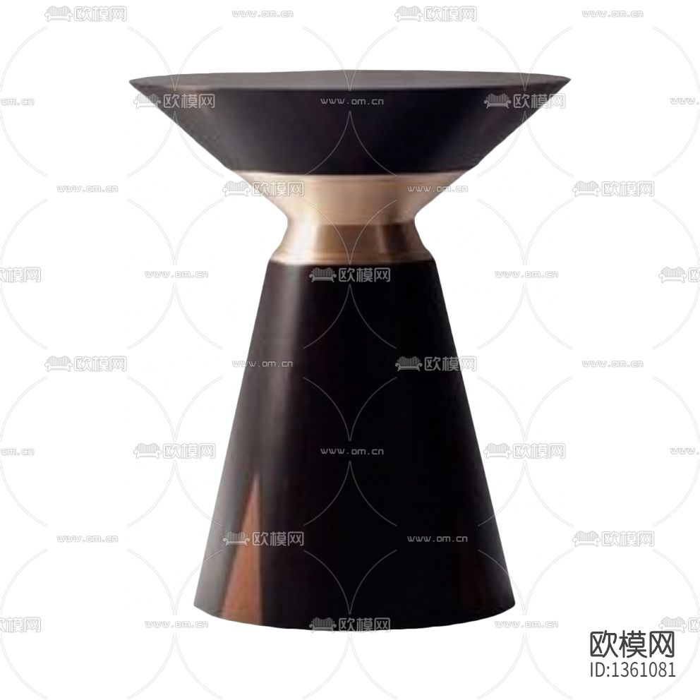 北欧极简实木不锈钢圆形角几