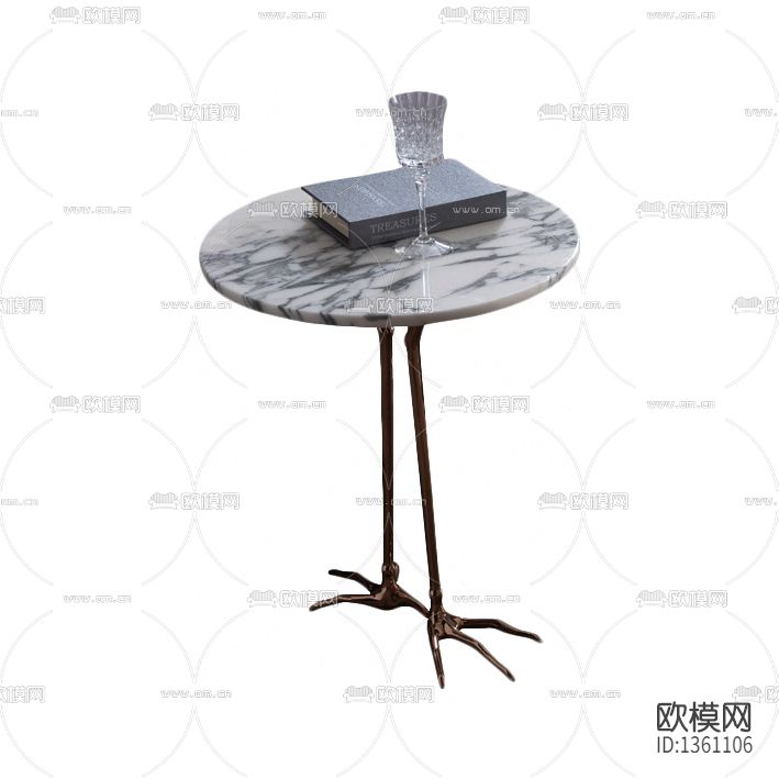 现代轻奢不锈钢大理石圆形角几