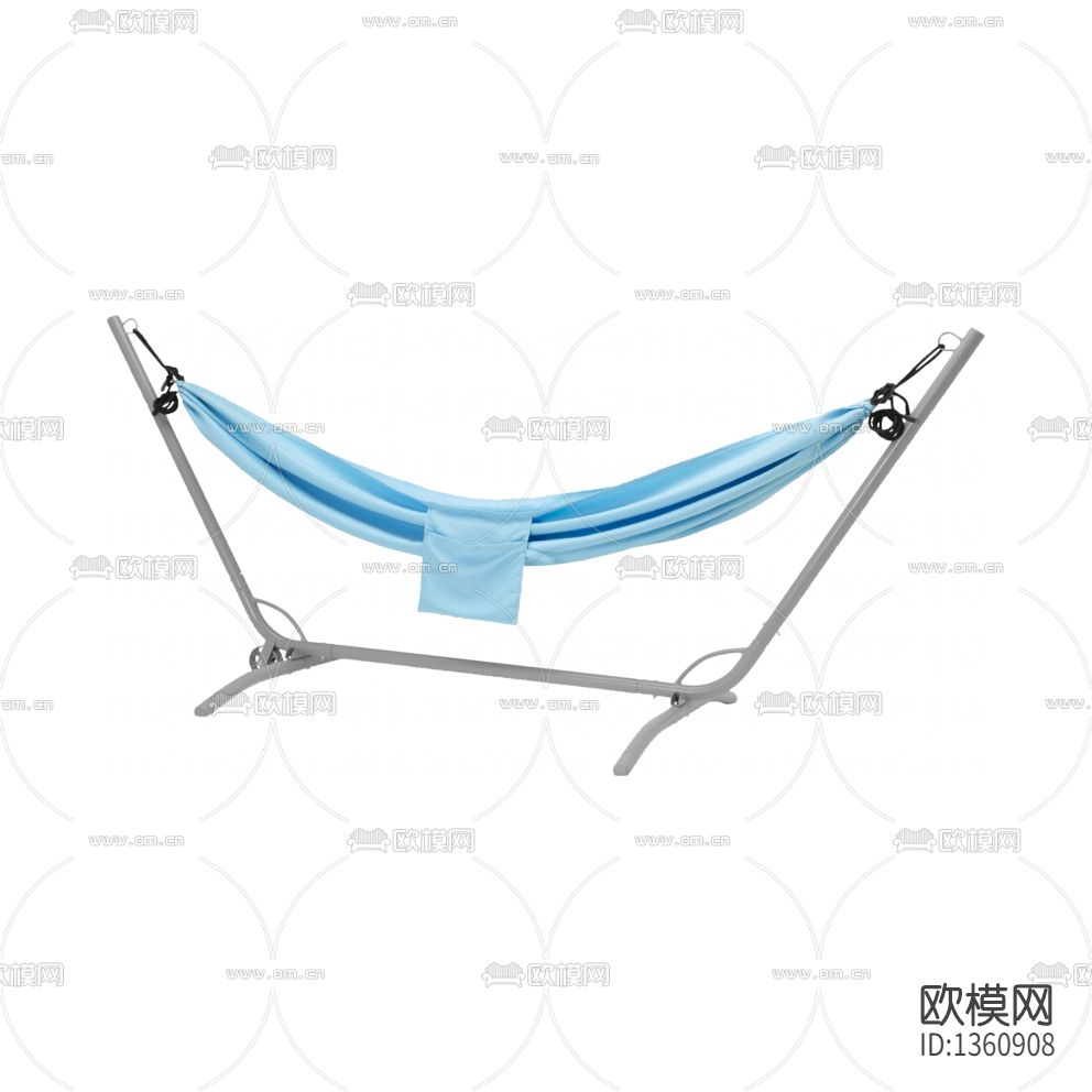 北欧简约不锈钢布艺吊床下载（渲染图4）