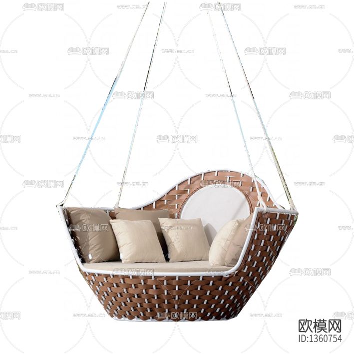 现代简约创意不锈钢皮革编织吊篮