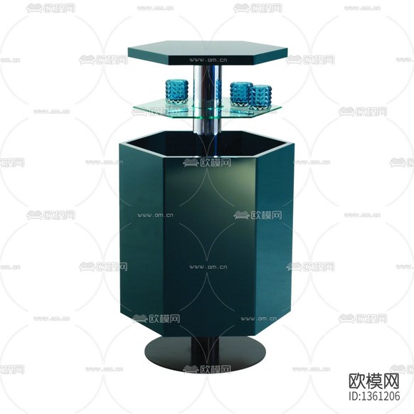 現(xiàn)代極簡實木六邊形角幾下載(渲染圖2)