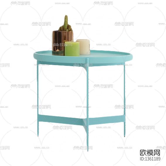 北欧极简不锈钢圆形角几