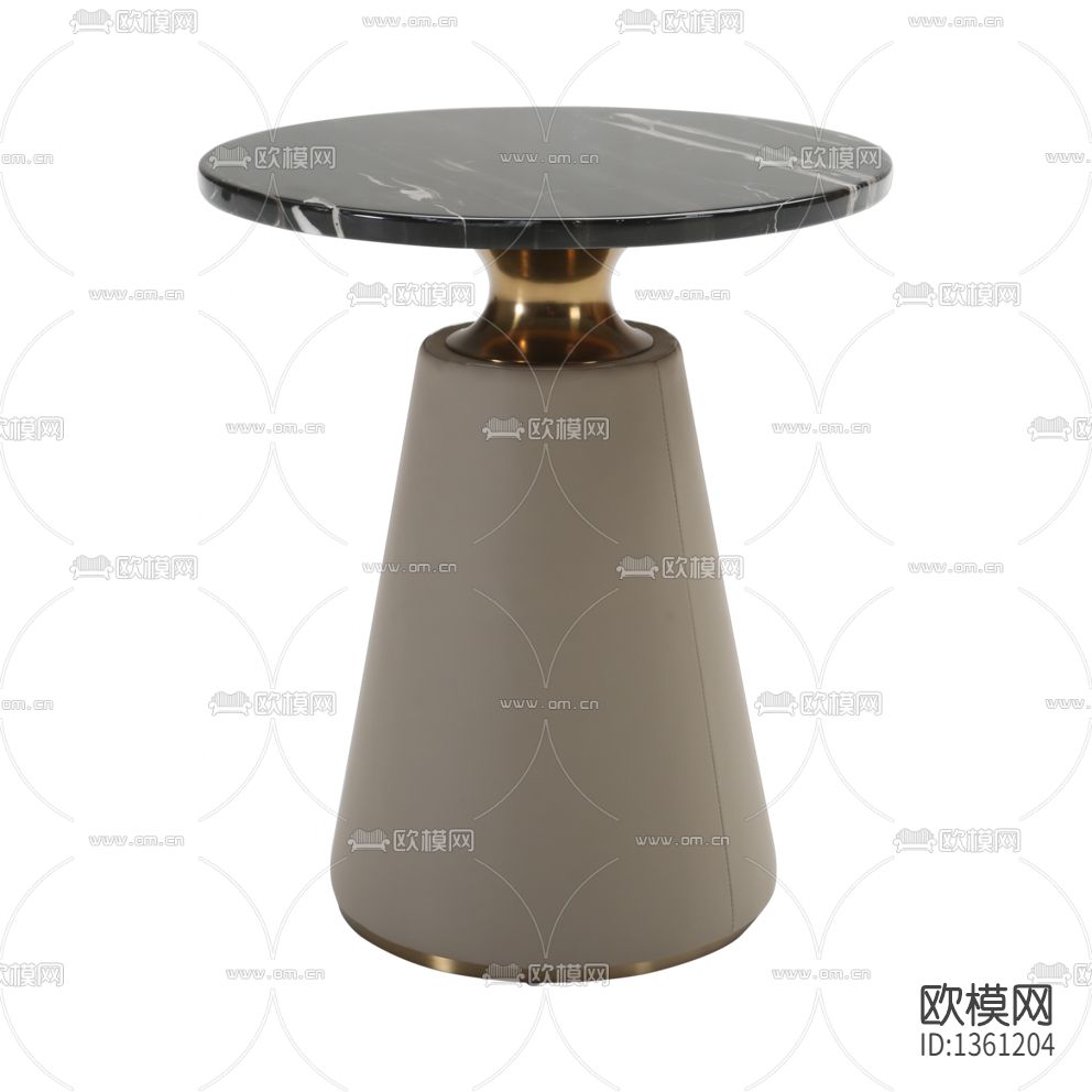 现代轻奢皮革不锈钢大理石圆形角几下载