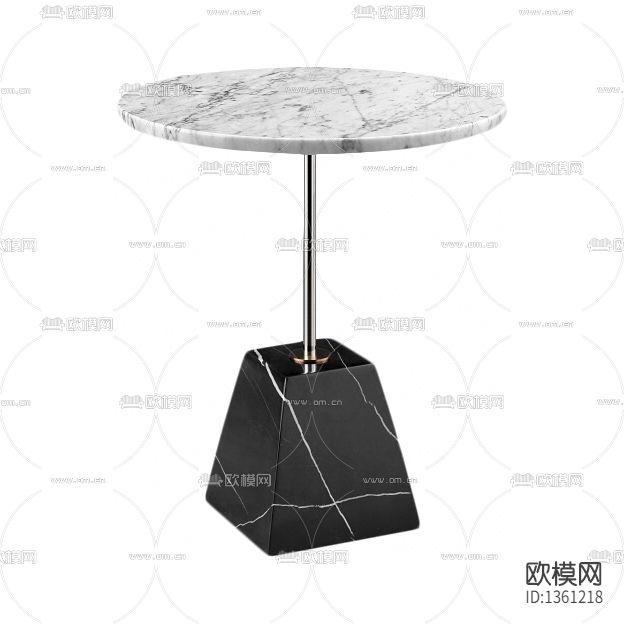 现代轻奢大理石不锈钢圆形角几