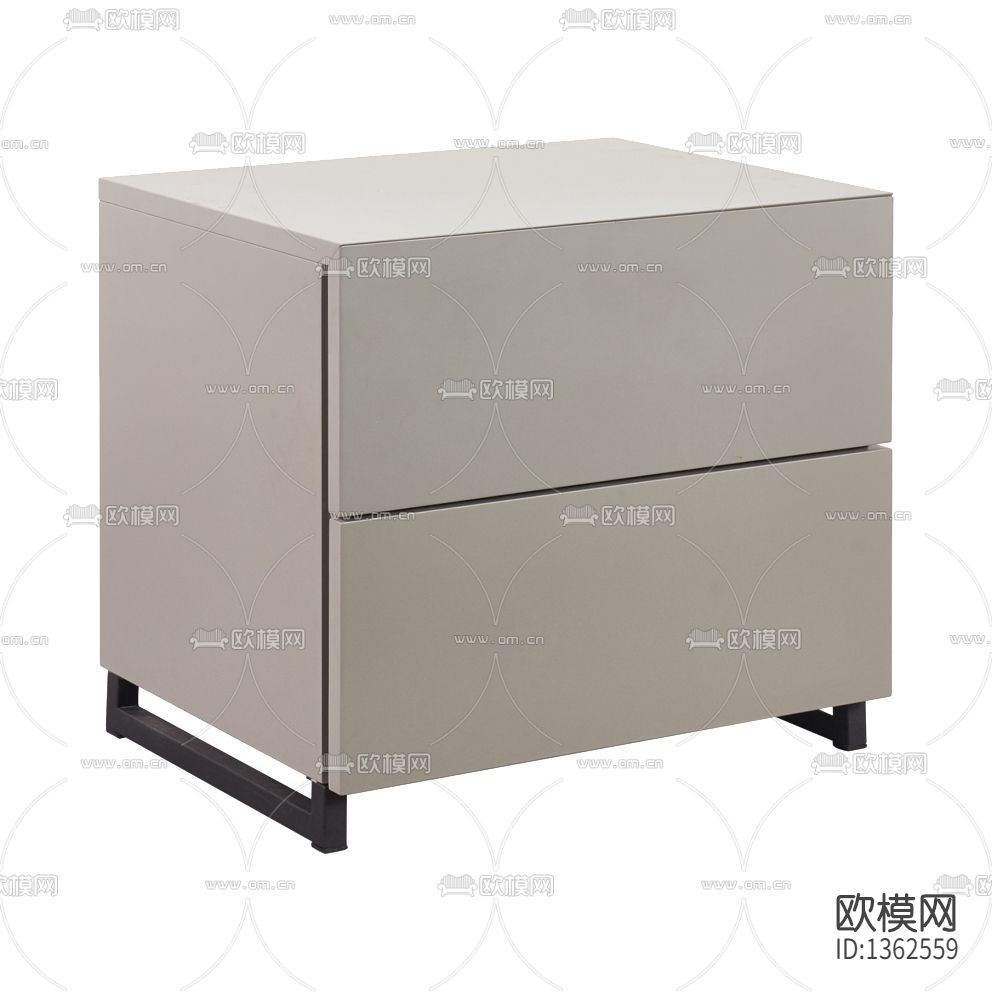 现代极简实木不锈钢床头柜下载