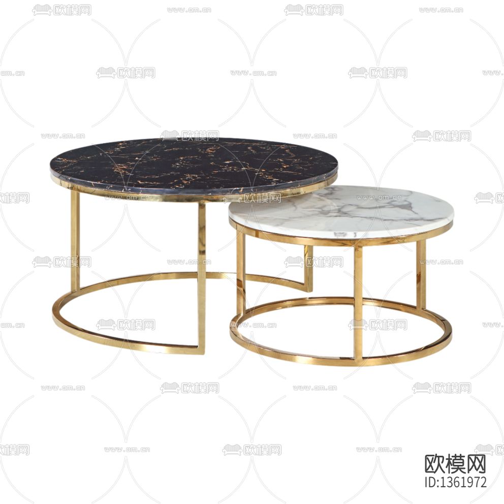 现代轻奢不锈钢大理石茶几下载