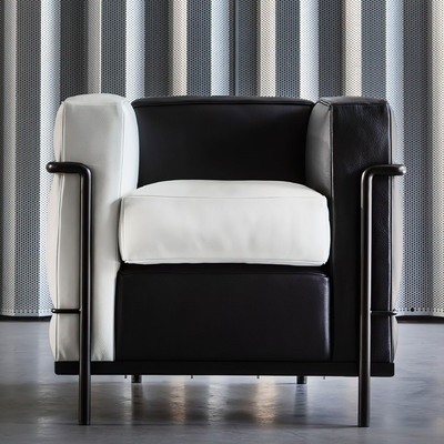 欧式黑色皮革单人沙发3d模型