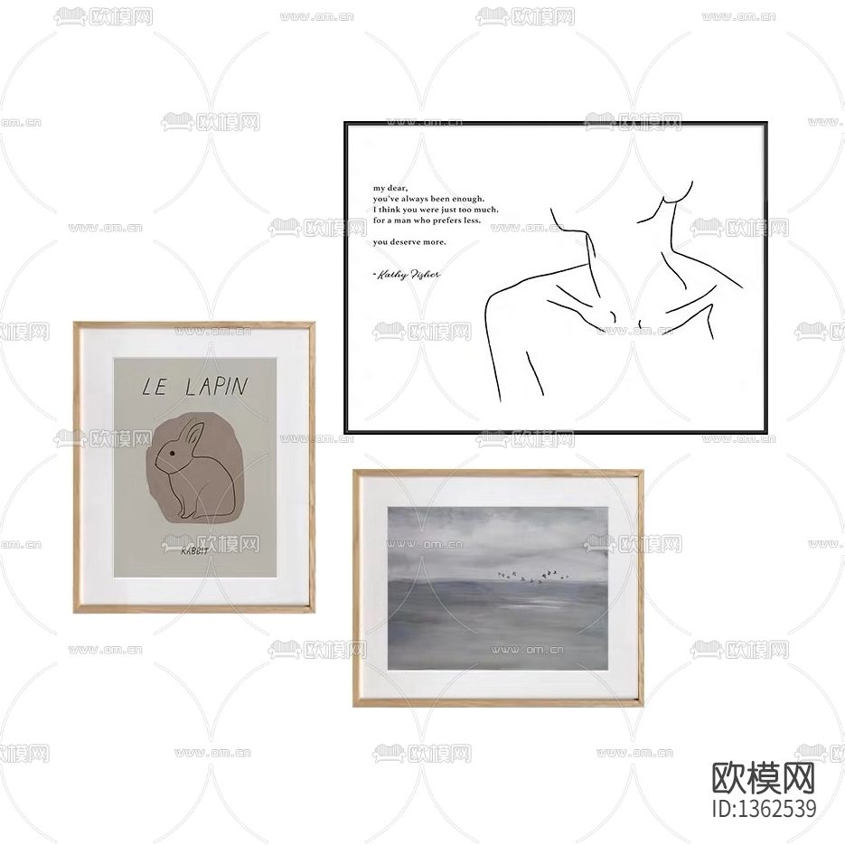 北欧简约三联装饰画下载