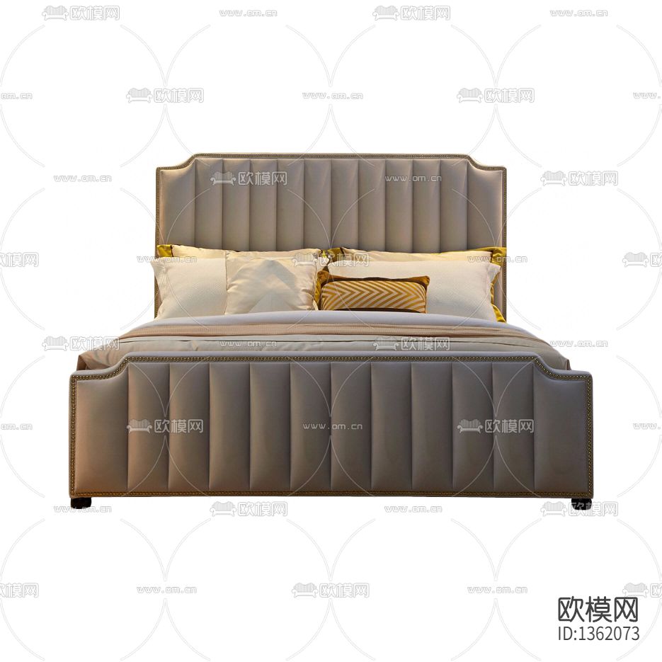 美式轻奢软包铆钉双人床下载