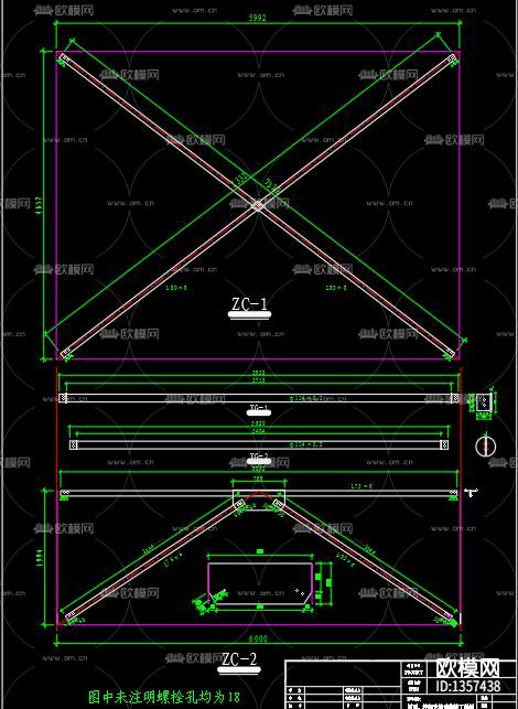 小型电站钢结构厂房cad施工图下载（渲染图6）