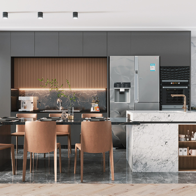 中岛餐厅3d模型