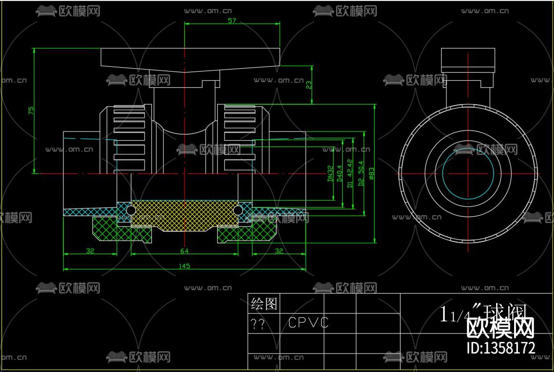 球阀节点大样下载（渲染图1）