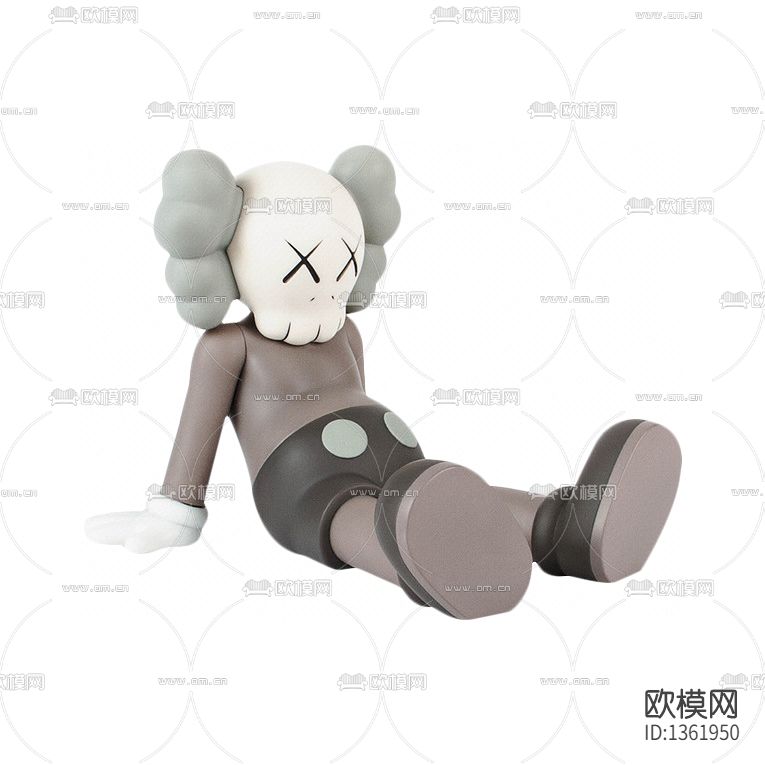 现代KAWS灰色乙烯基摆件下载