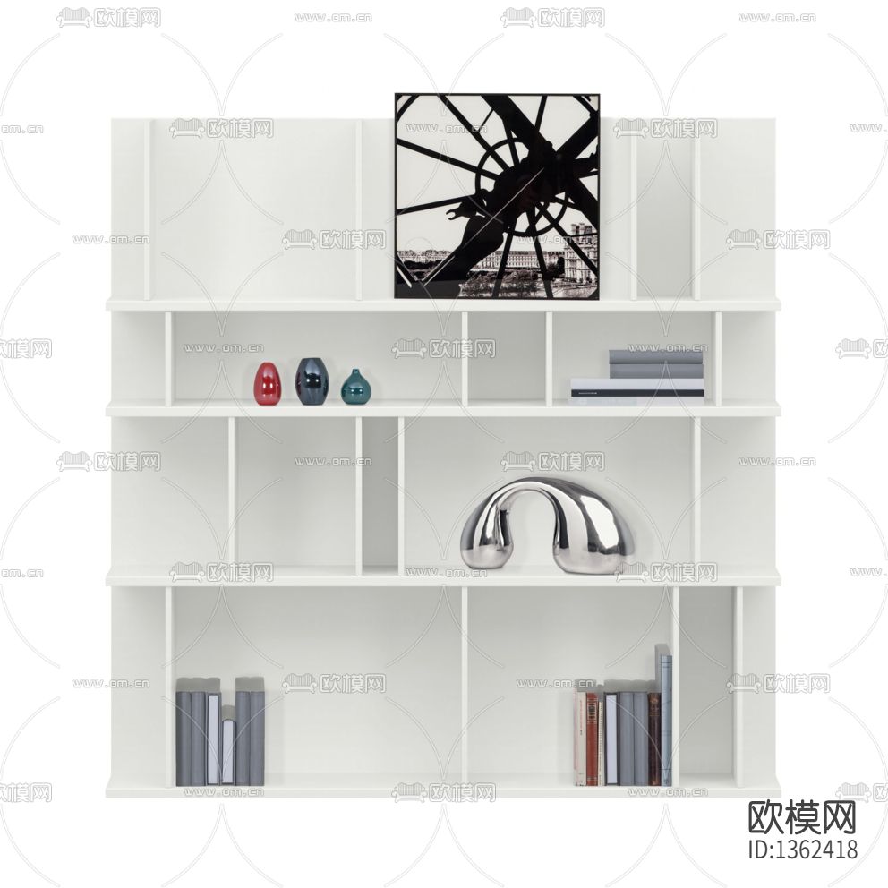 现代简约实木书架下载