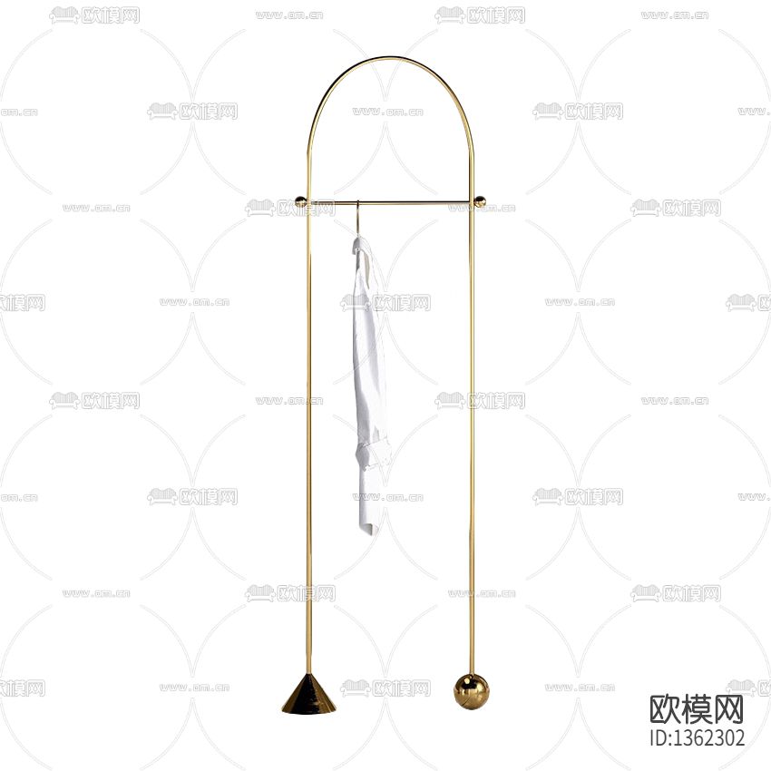 现代轻奢不锈钢衣帽架下载