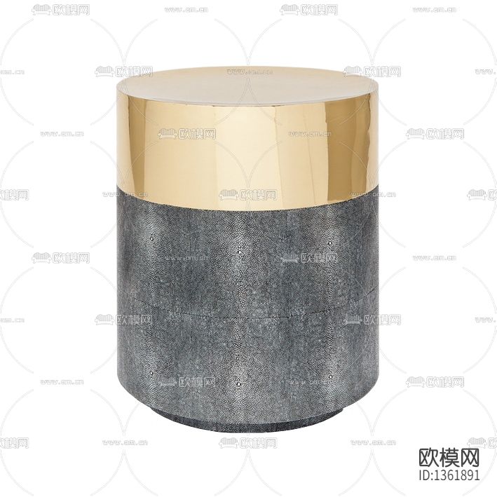 现代轻奢皮革不锈钢圆形边几下载