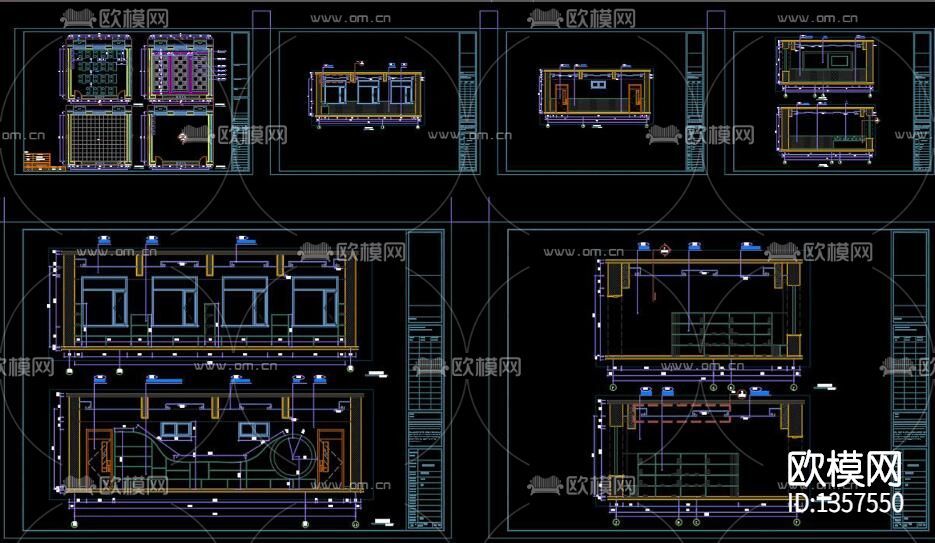 小學(xué)教室室內(nèi)cad施工圖下載(渲染圖4)