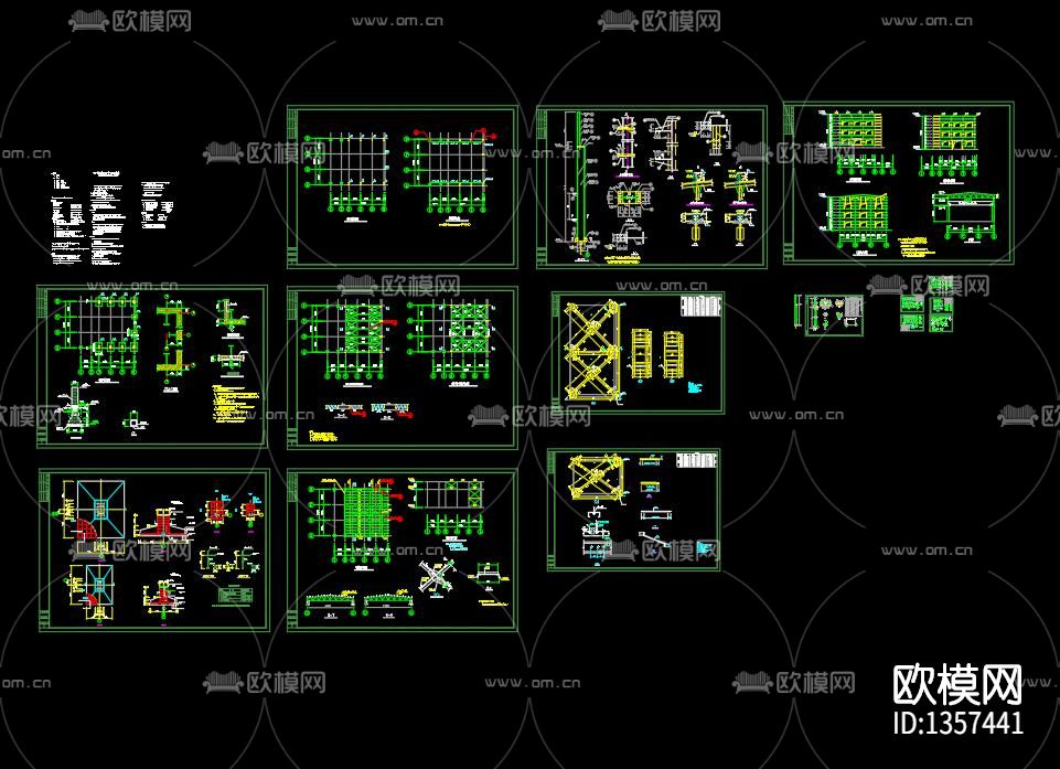 重钢结构车间节点大样下载（渲染图6）