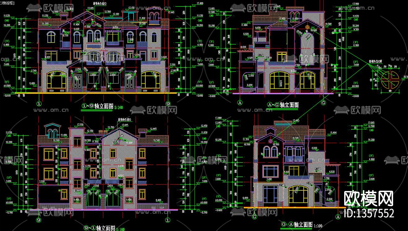 别墅cad施工图下载（渲染图7）