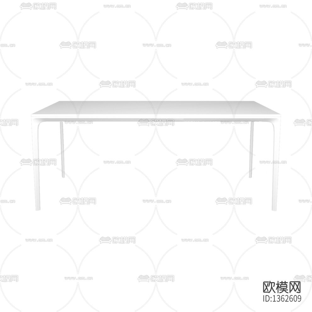 现代极简实木餐桌下载