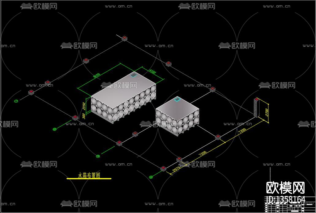 太阳能供热温室大棚cad施工图下载（渲染图8）