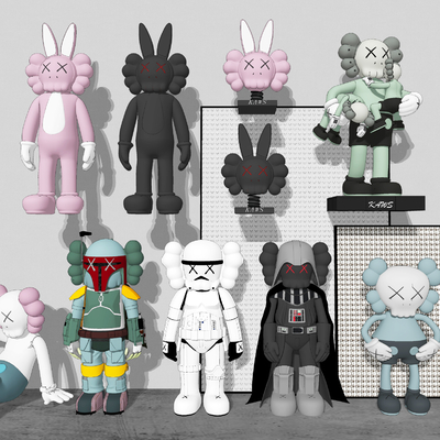  现代玩具公仔饰品摆件su模型 