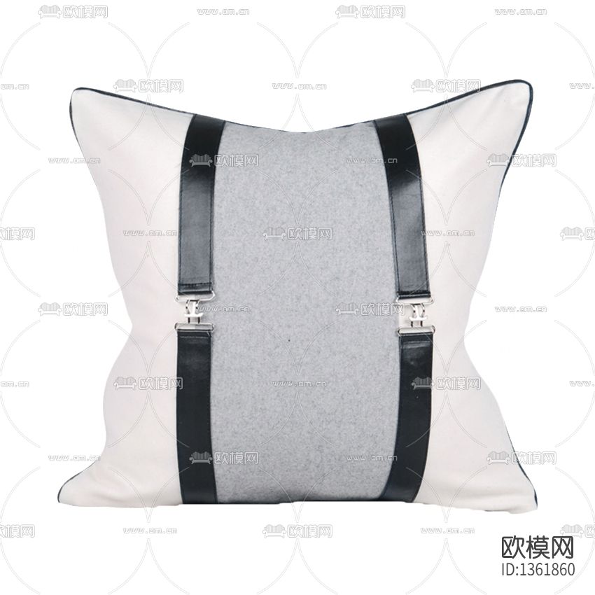 现代轻奢皮带搭扣布艺拼接抱枕